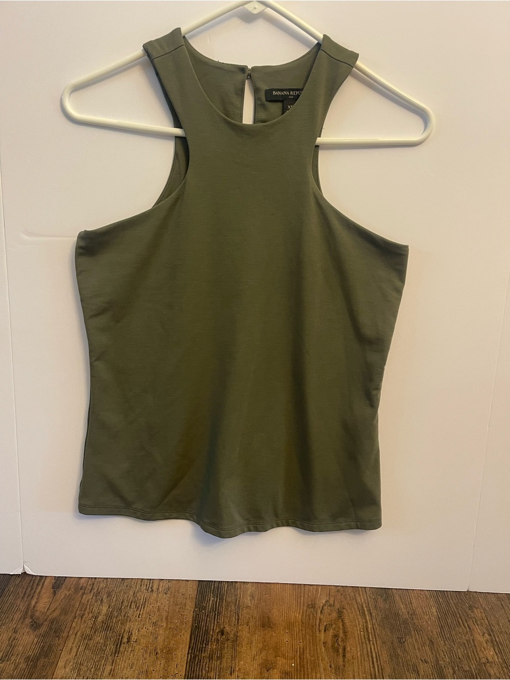Banana Republic Olive Racerback High-Neck Tank Top